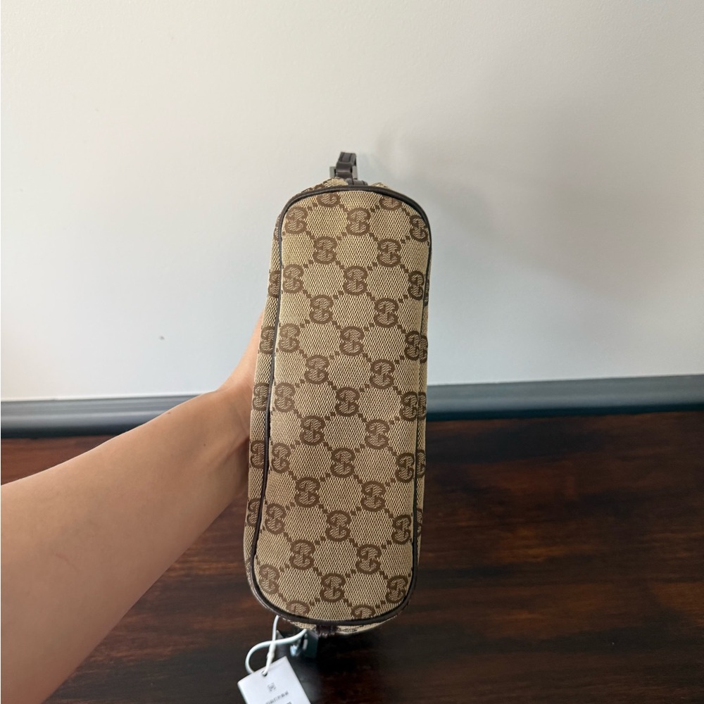 SOLD-Vintage Gucci GG Monogram Canvas Pochette Shoulder Bag - Picture 8 of 16